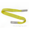 3tons berwarna kuning poliester tali sling flat webbing